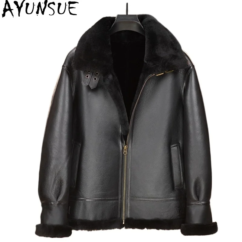 

AYUNSUE пальто из натурального меха мужская теплая зимняя повседневная куртка из натуральной овчины мужская морозостойкая -40 ℃ Меховые пальто Chaquetas