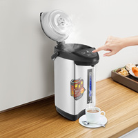 4L Electric Water Boiler and Warmer 750W Electric Water Kettle Stainless Steel Electric Kettle Black 220V