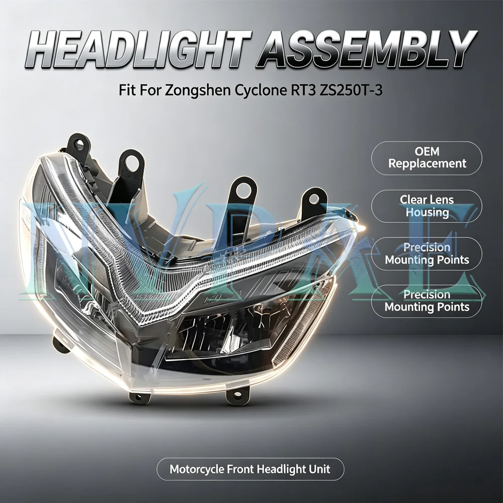 For Daelim XQ 125 / XQ1 125 / XQ2 250 Headlight Assembly Replacement Clear Lens Housing Precision Mounting Front Headlight Unit