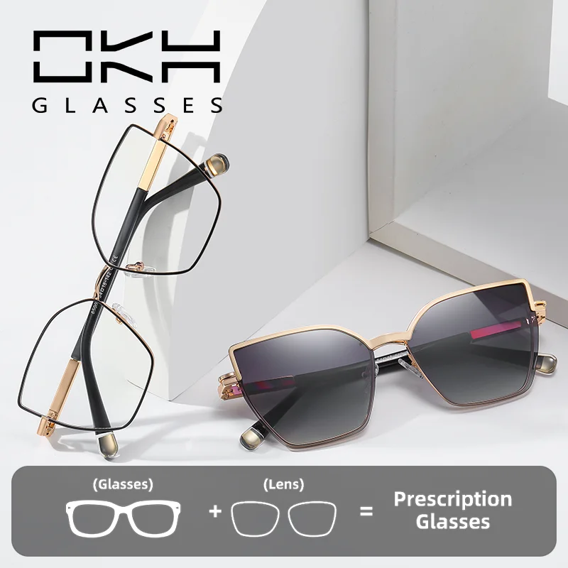 

Модные магнитные солнцезащитные очки OKH UV400 для женщин, повседневные очки, поляризованные, в форме кошачьего глаза, для чтения, с диоптриями