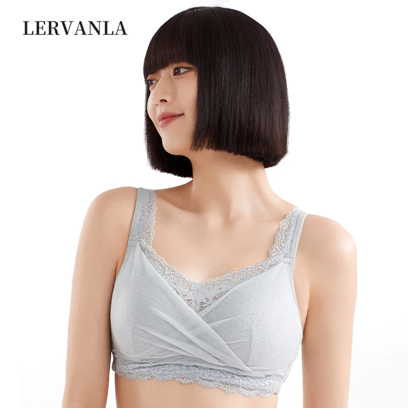 LERVANLA 6049 Silicone Breast Bra Cancer Surgery Special Breast Bra Underwear Without Rims Fake Breast Lace Tube Top