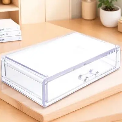 

Transparent Storage Box Premium Drawer Type Makeup Organizer for Jewelry Lipstick Nail Polish Desktop Sundries Holder