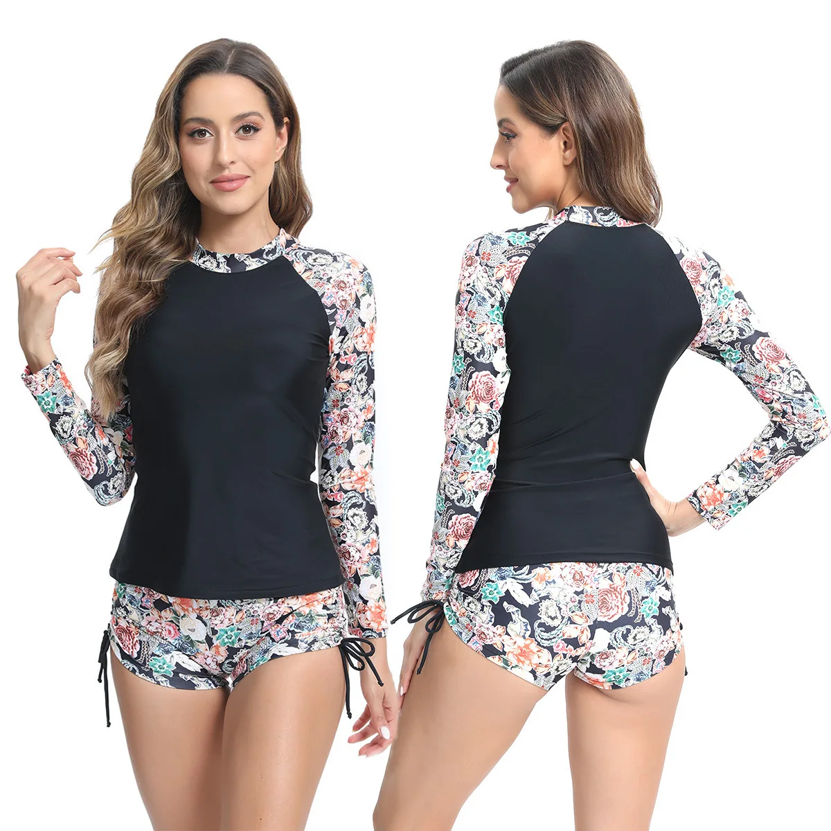 

2024 Long Sleeve Surfing Suit 2 Piece Swimsuit Women Swimwear Female Bathers Bathing Swimming Suit Beachwear