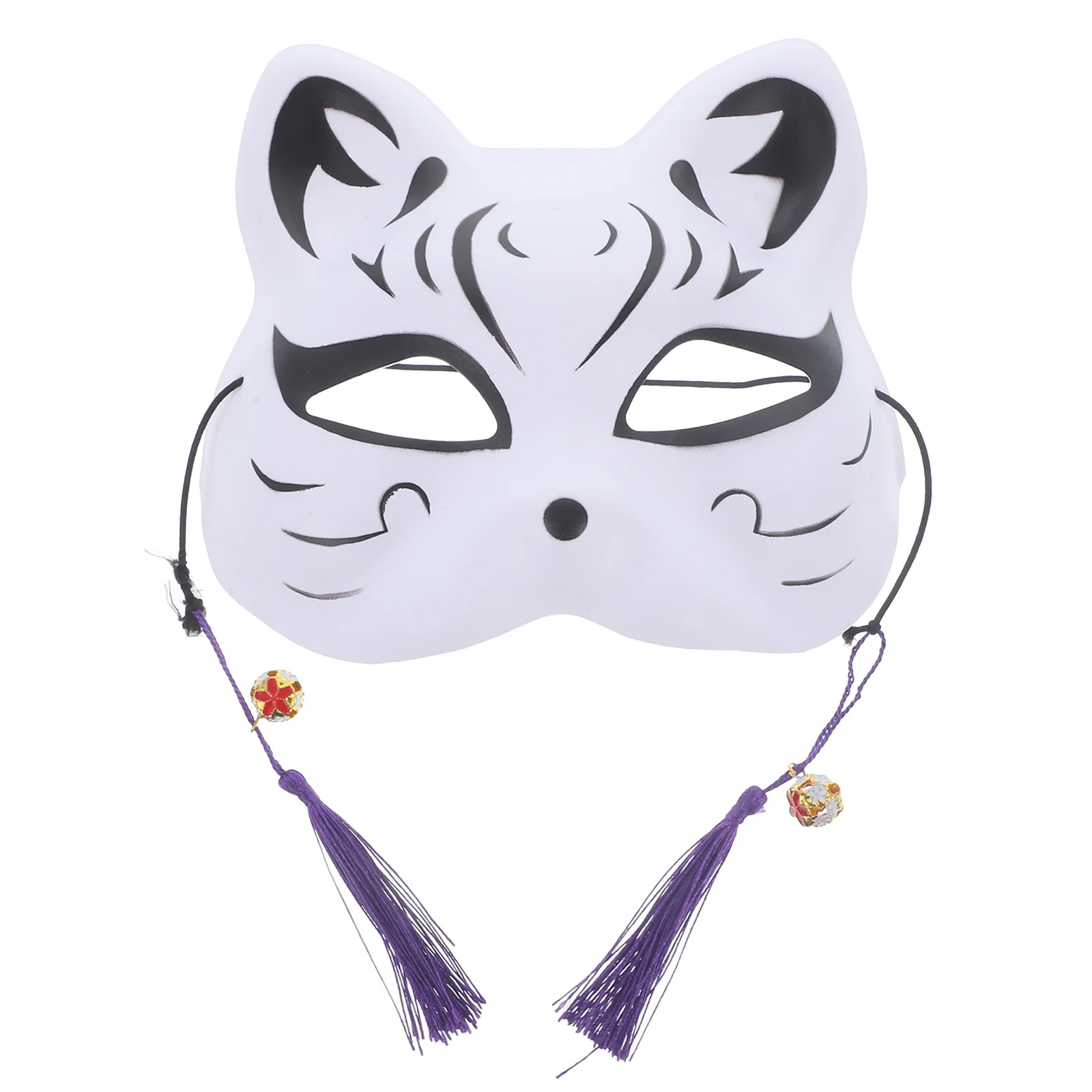 Maschera per gatti in stile giapponese, plastica ambientale, leggera, perfetta per oggetti di scena fotografici per feste cosplay