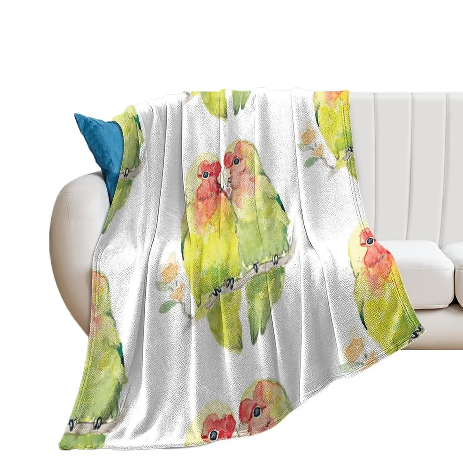 Cute lovebirds Throw Blanket Decorative Throw Luxury Comforter Blankets