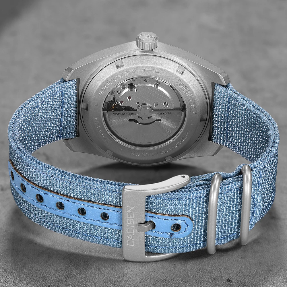 CADISEN TI-7 2026 NEW Autodyne Titanium Steel Automatic Mechanical Canvas Wristwatch MIYOTA 8215 Luminous Waterproof Man Watches