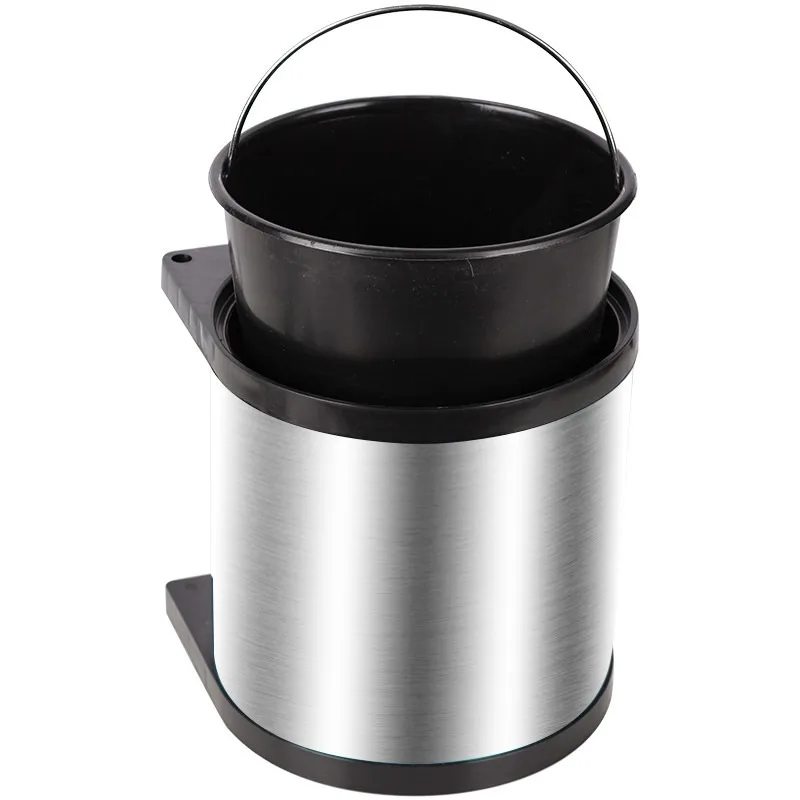 Built-in Stainless Steel Kitchen Trash Can Hidden Pull Out for Cabinet Corner