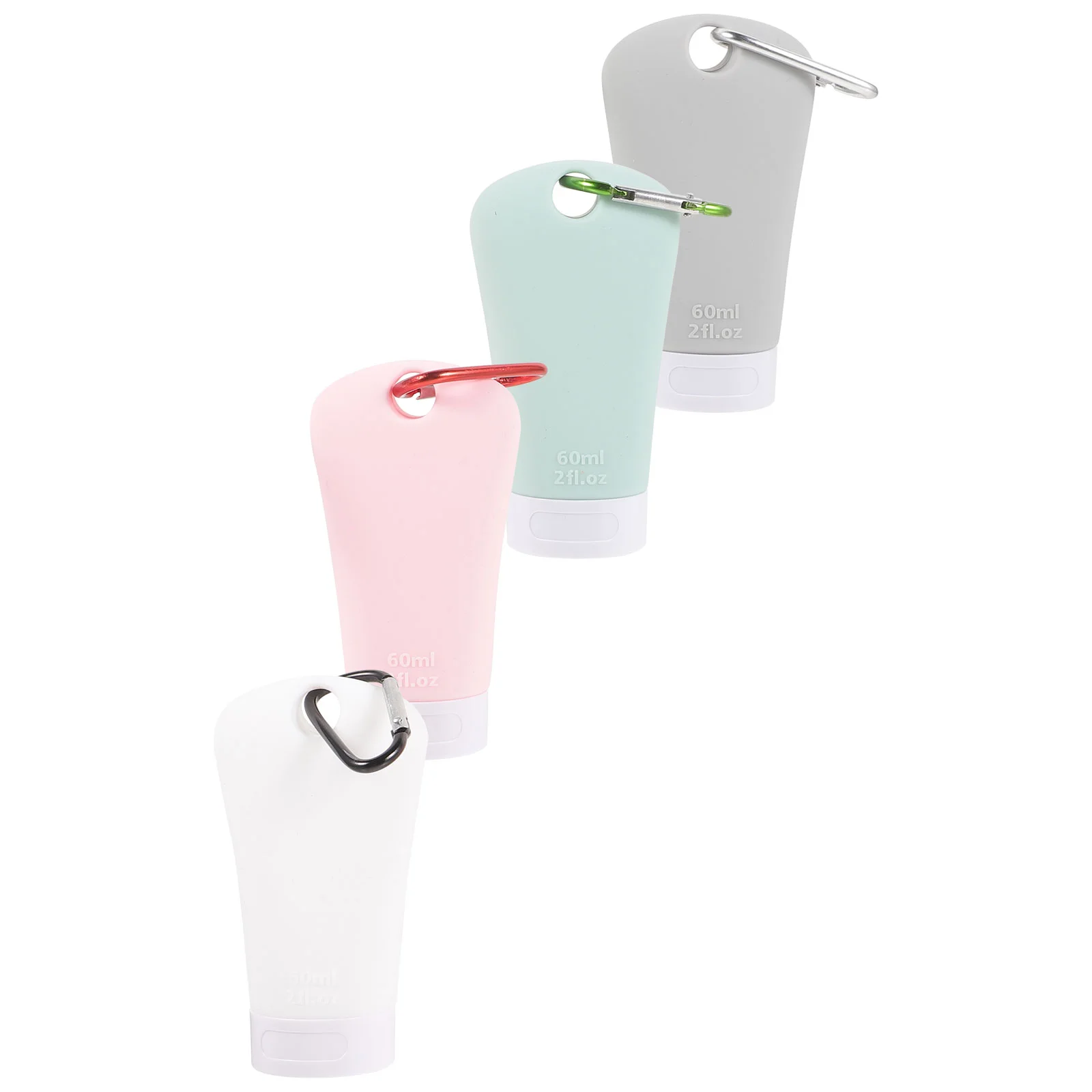 

4 Pcs Travel Shampoo Bottles Liquid Dispensing Portable Silicone Squeeze Refillable Lotion Dispenser