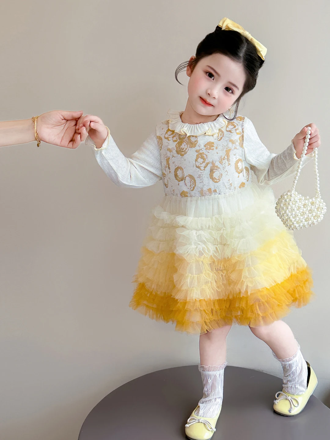 

Princ Sle adient Long Sve Vest Skirt Set for Girls Spring Autumn New Arrival Sweet Baby Girl's Two-Piece Outfit