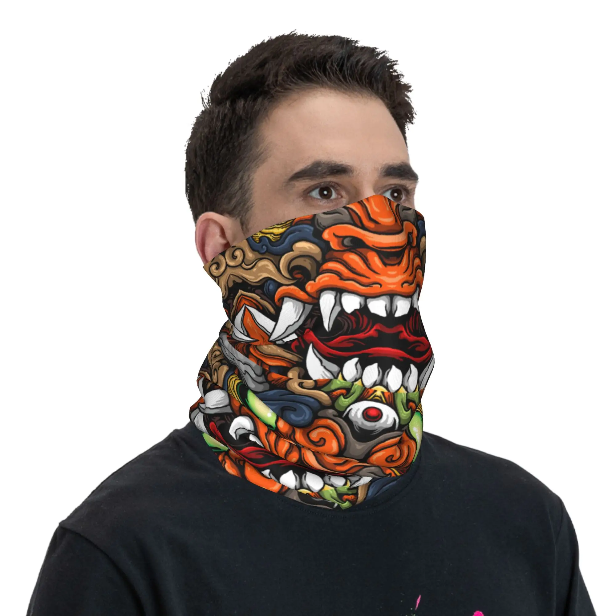 مخصص الساموراي شيطان أوني الشتاء عقال الرقبة أدفأ النساء الرجال المشي لمسافات طويلة التخييم وشاح أنبوبي الوجه باندانا الجراب #5