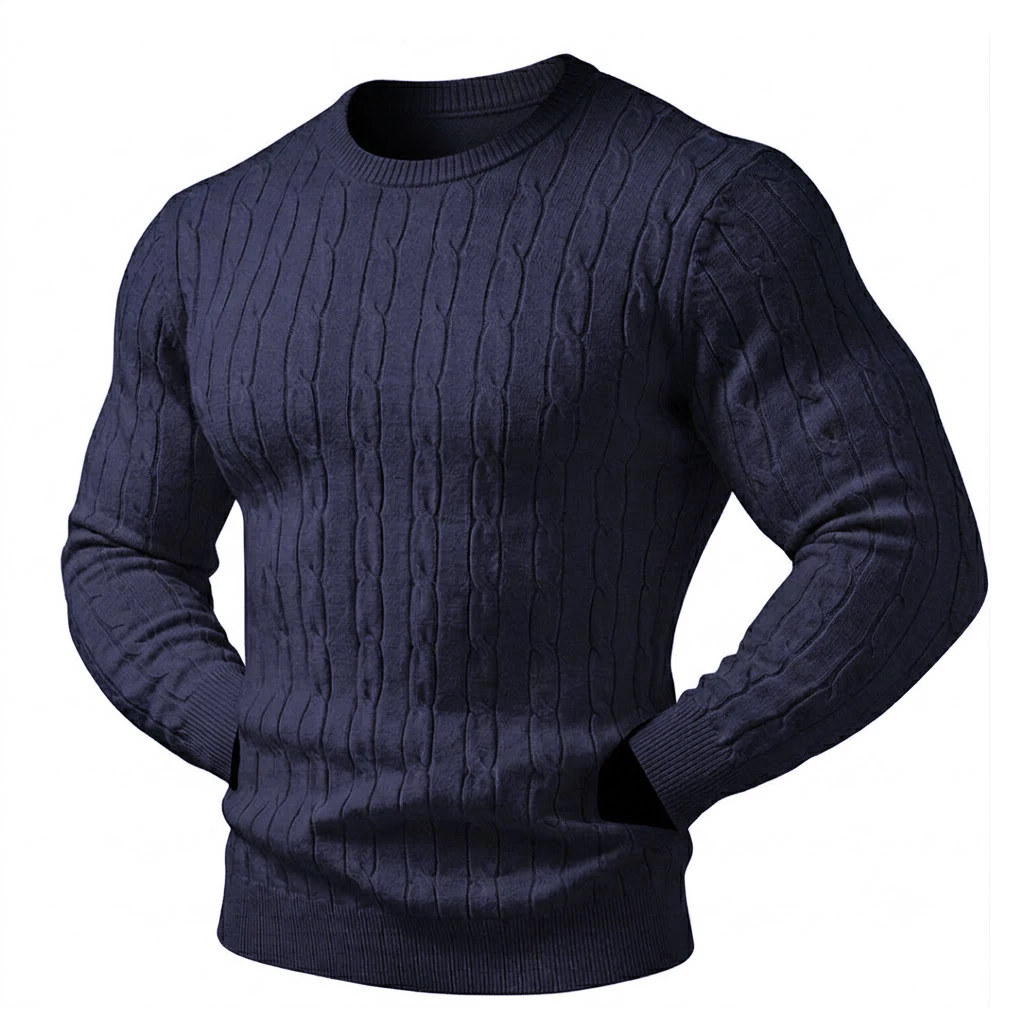 Neuer Herren-Strickpullover Einfarbiger Pullover Warme Lässige Herren-Winterbluse Herren-Winterpullover Outdoor-Rollkragenpullover – Detail 8