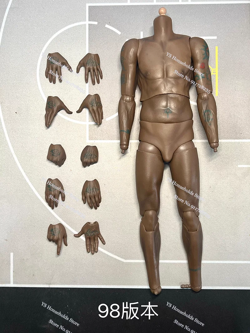 1/6 Basketball Player Movable Joint Body Model Toys Accessory Replaceable Differnet Tattoo Hand Type Ornament 12