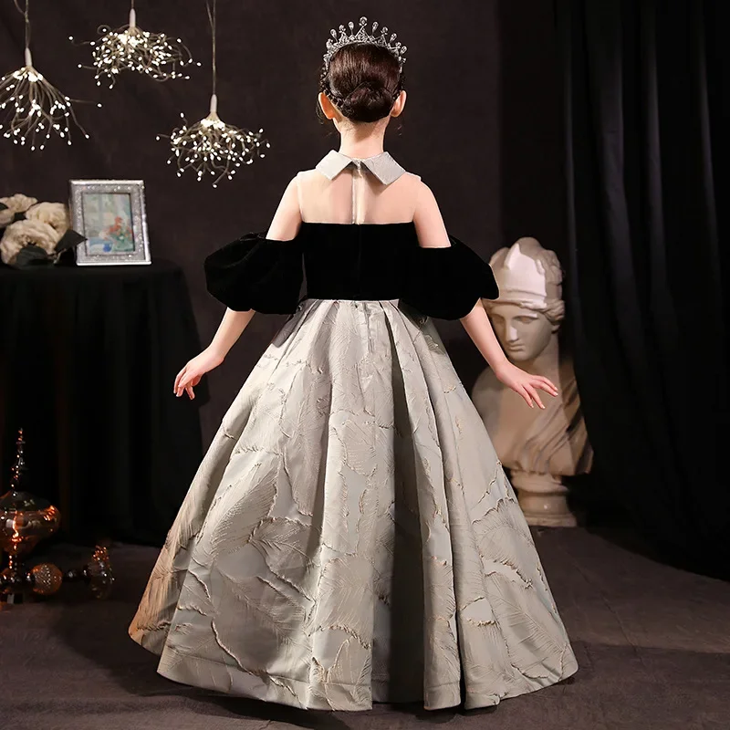 Kids Elegant Evening Prom Dress for Baby Girls Teenager Wedding Party Princess Dresses Pageant Robe Girl Graduation Vestidos