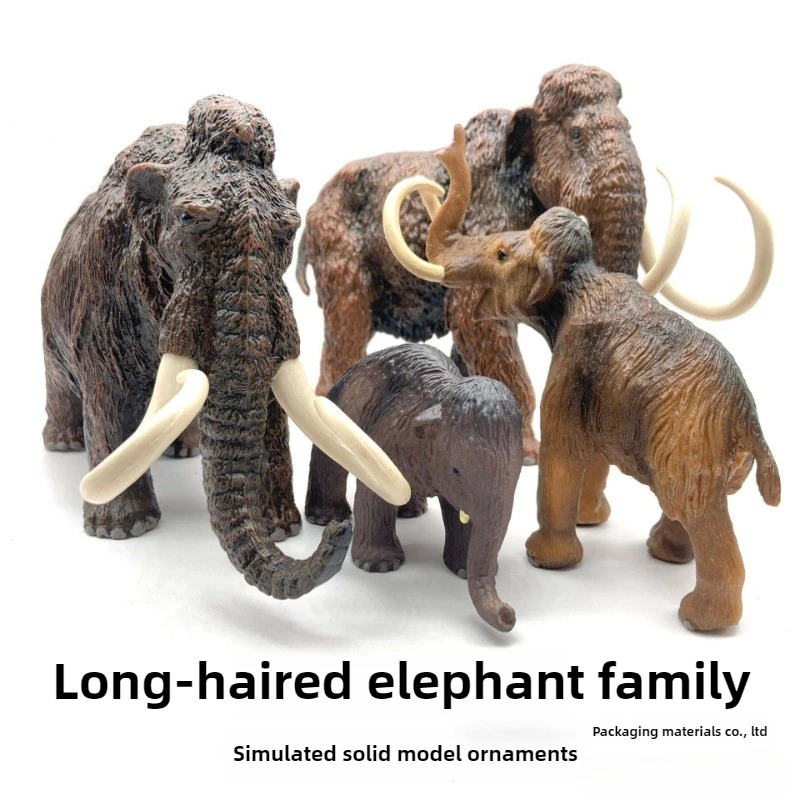 Realistic Solid Animal Figure Kids Toy Mammoth Elephant Model Ornament Elephant Figurine for Children's Cognition