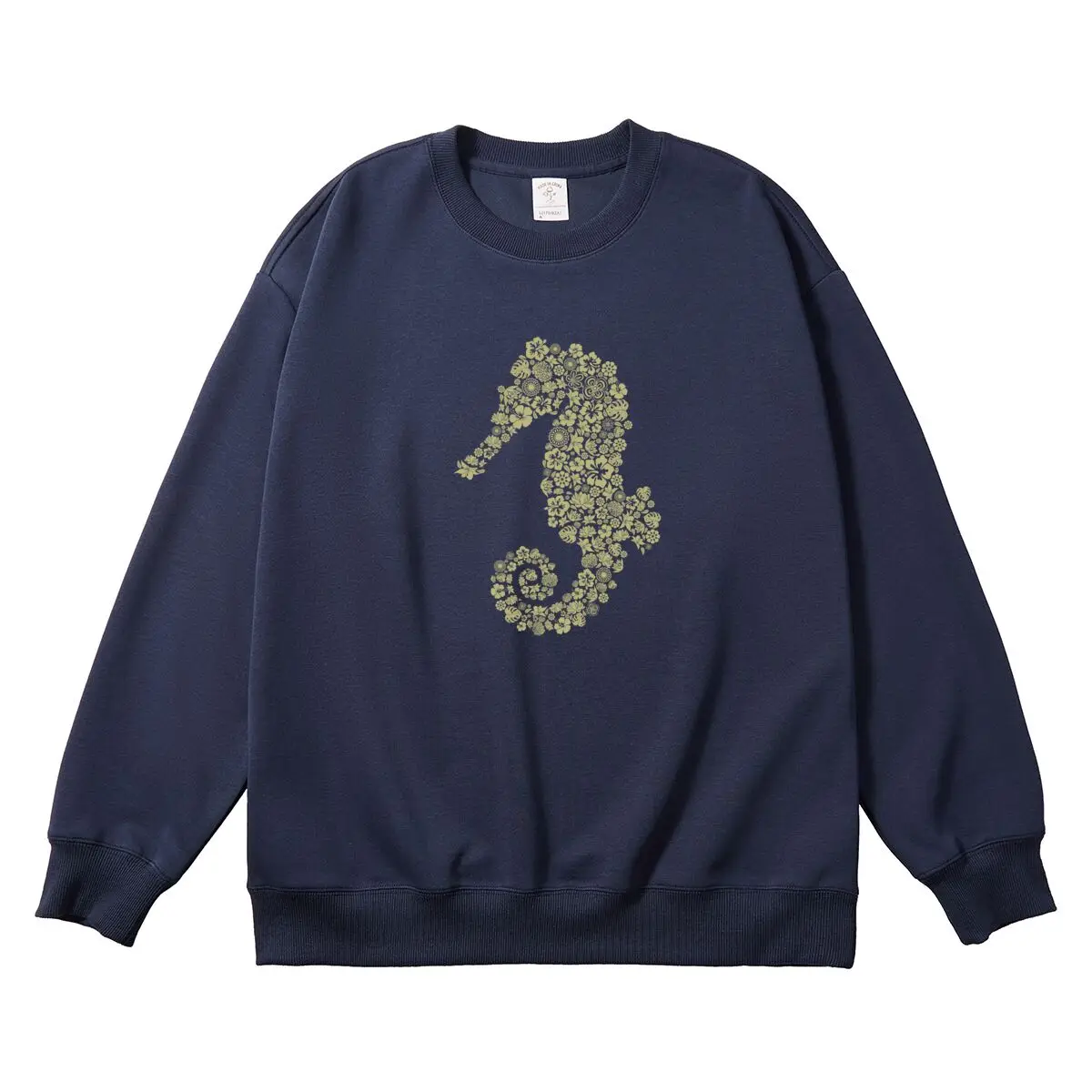 Oversized Women Pullover Seahorse Graphic Woman Tops Female Sweatshirt Round Neck Long Sleeve Autumn Thick Clothes