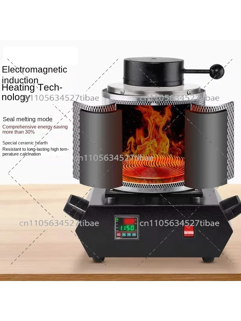 3KG Gold Smelting Furnace 1500W, Digital Metal Melting Machine 1150°C Portable Jewelry Casting Tool