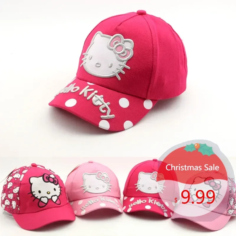 

Hello Kitty Children's Baseball Cap Anime Summer New Shade Duck Cap Cartoon Sanrio kawaii Girl Cosplay Fashion Birthday Gift