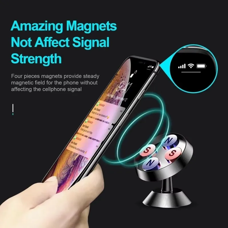 Magnetic Car Phone Holder Magnet Mount Bracket Stick on Car Dashboard Wall Mobile Cell Support in Car for iPhone Samsung Xiaomi view 4