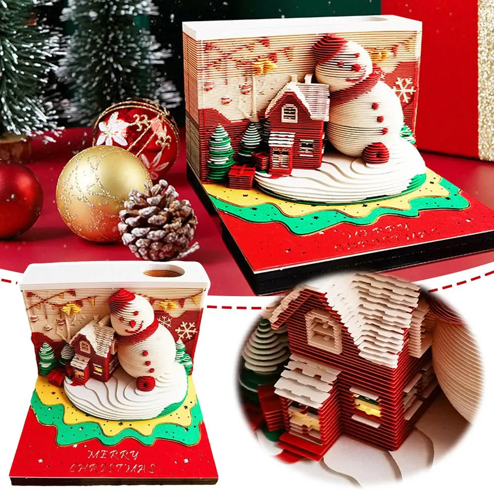 Magic Castle 3d Notepad 2025 Calendar Memo Pad Block Christmas Gift Note Stationery Novelty Design Paper Notes Accessories R2o5
