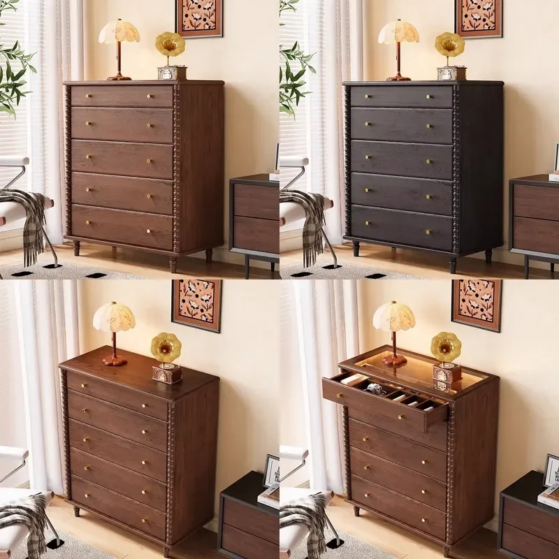 for Modern Walnut Dresser with 8 Drawers  Living Room Cabinet Bedroom Storage Locker