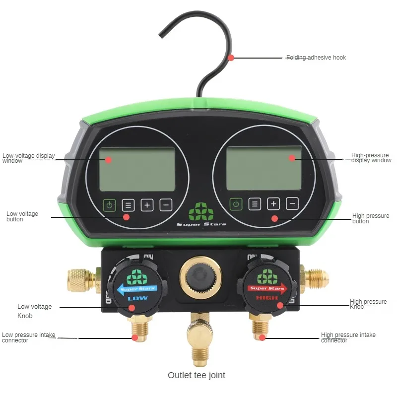 Electronic Fluorine Meter Snow Refrigerant Meter Head for Air Conditioning with Digital Display and Liquid Crystal DSZH ST-B268D