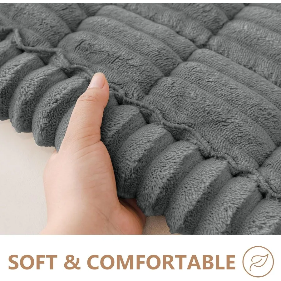 Wasbare antislip Fuzzy huisdierbankhoezen voor 3-kussenbank Dikke zachte bankhoezen Kussenbeschermer met huisdiervriendelijk ontwerp