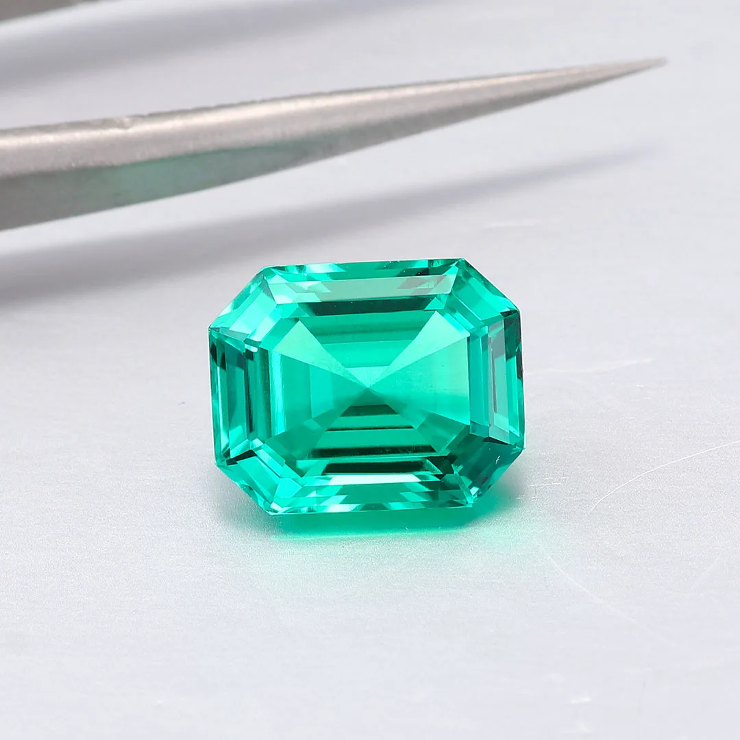 Provence high quality 5/6/7/8ct Asscher cut Colombia lab grown Emerald for engagement ring Loose Gemstone with GRC Certificate