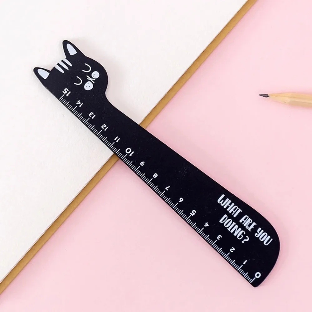 Practical Wood Cartoon Cute Ruler Clear Scale Pendant Portable Ruler Graduated Scale