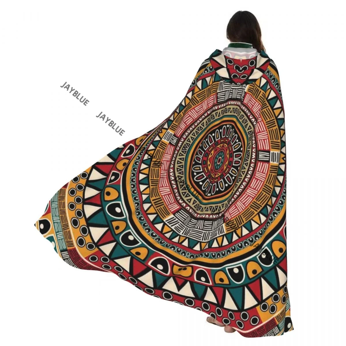 

Длинная накидка-плащ Folkloric Tribe Aztec Art Плащ с капюшоном Пальто Осенние толстовки