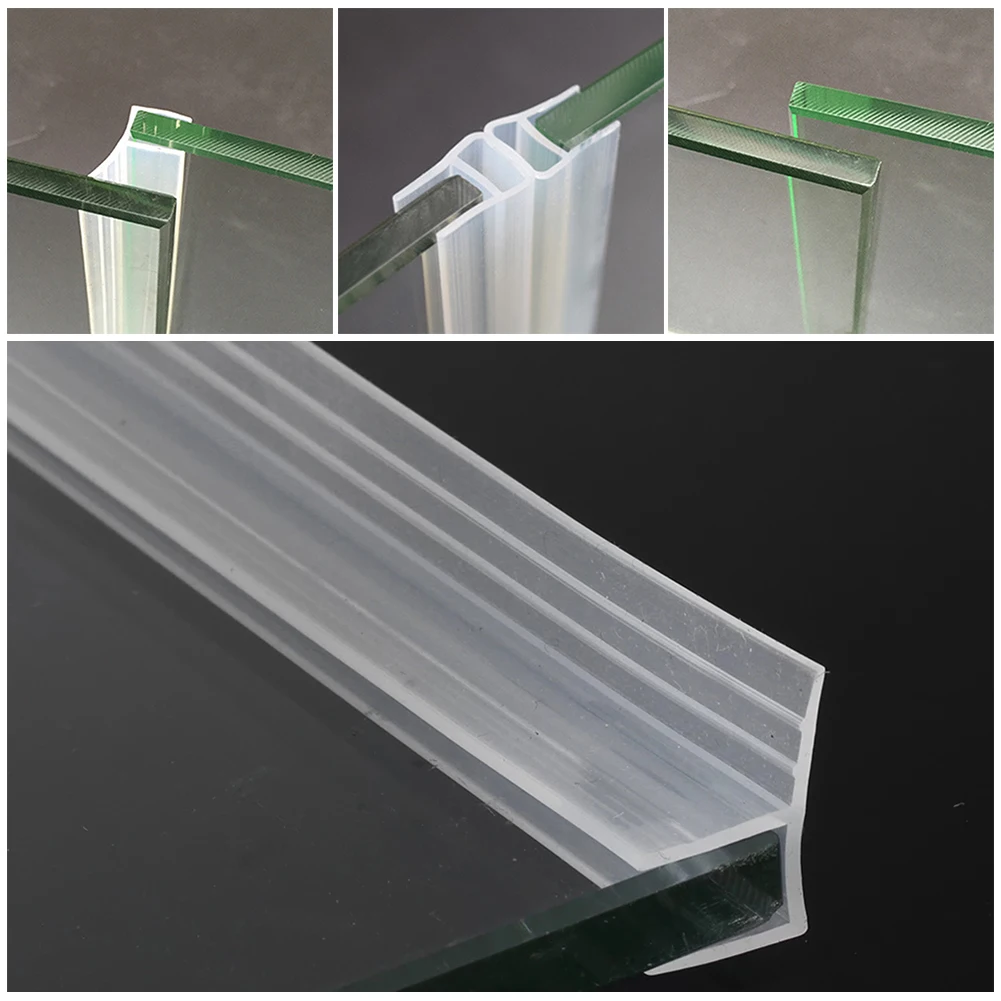 2M 6/8/10/12mm Seal Strip Screen Door Bathroom Shower Water Silicone F/U Shape Door Draft Blocker Acoustic Insulation Door Strip