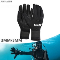 Water sports black 3mm/5mm Neoprene gloves scuba diving gloves ski spear fishing underwater hunting gloves diving