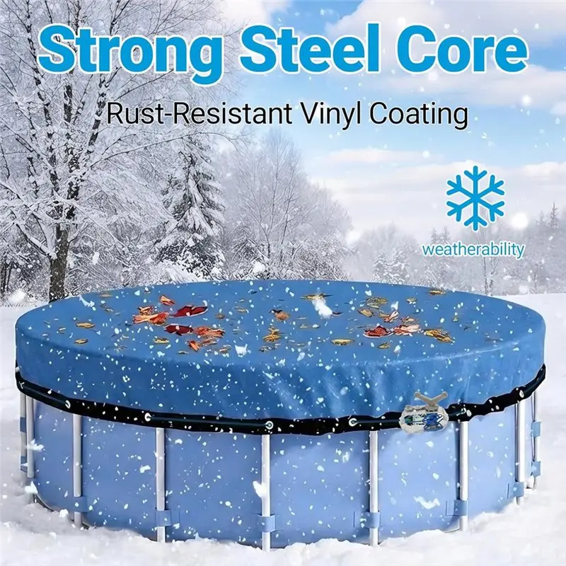 AB46-For Above Ground Swimming Pool 100FT Pool Cover Cable& Winch Kit Heavy Duty Winch With Coated Steel Wire