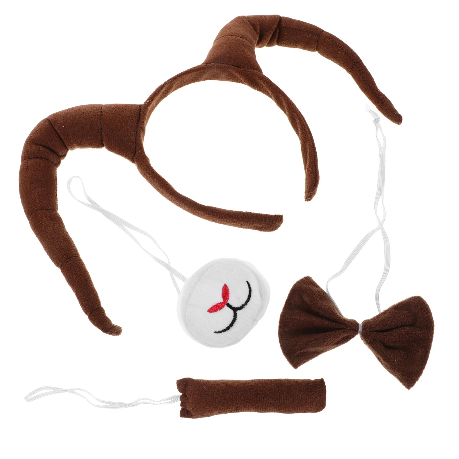 1Set Antilopenhoorn Hoofdband Kostuumset Realistisch Lichtgewicht Halloween Party Cosplay Staart Foto Props Accessoires