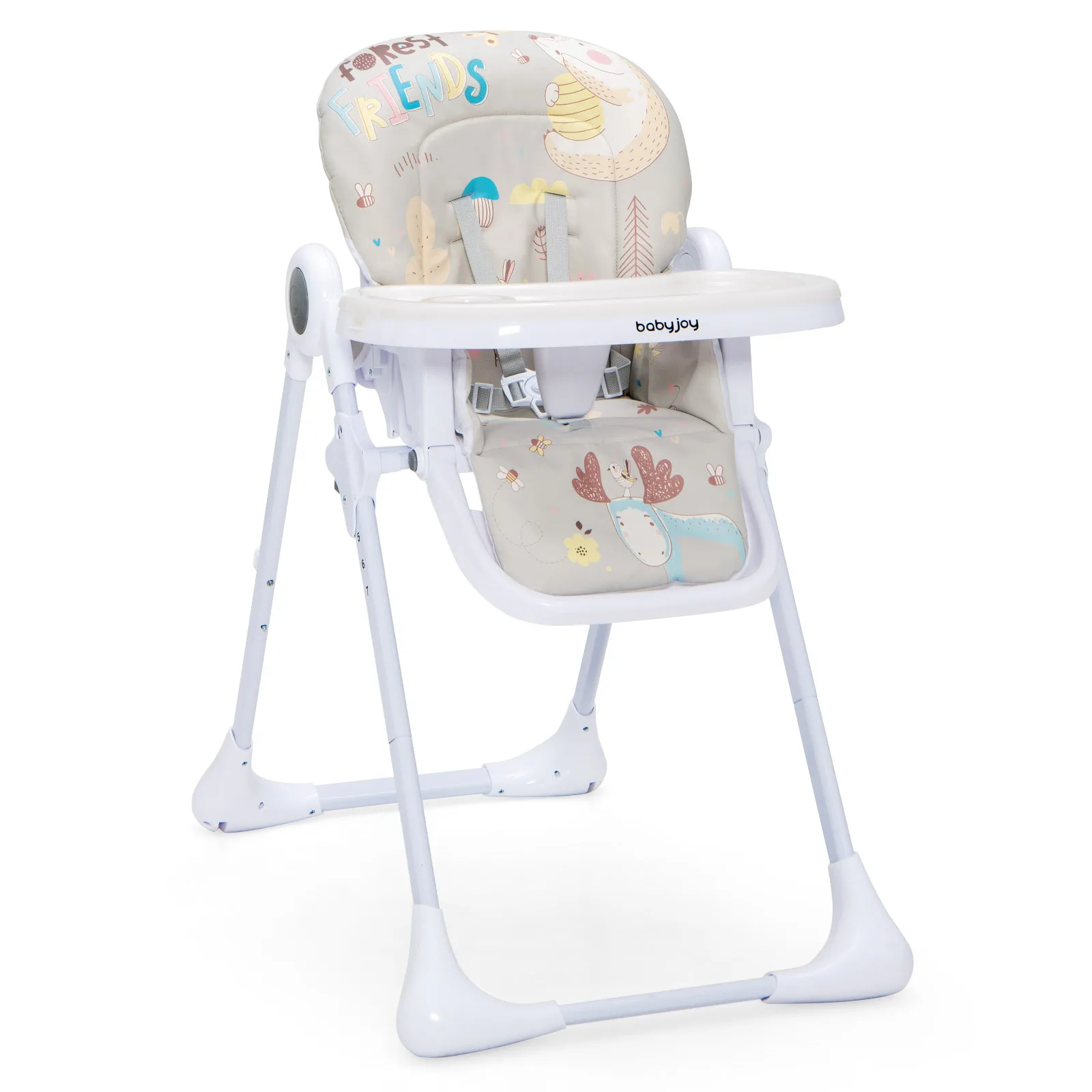 Baby High Chair Folding Feeding Chair W/ Multiple Recline & Height Positions