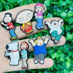 7pcs/set Cartoon Spoof Family Shoe Buckle Accessories Funny PVC Shoes Charms Clogs Pins Decor Kids Unisex Cool Gift