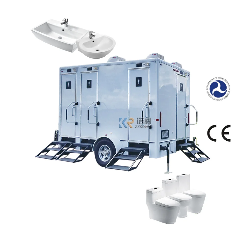 2023 China Supply Biodegradable Container Public Mobile Trailer Toilet With Sewage And Water Tank