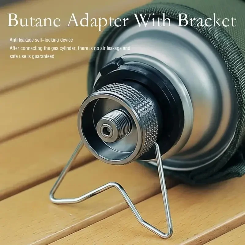 Portable Aluminum Alloy Gas Stove Adapter Butane Gas Cooker Connector Lightweight Compact Fitting Outdoor Camping Cooking