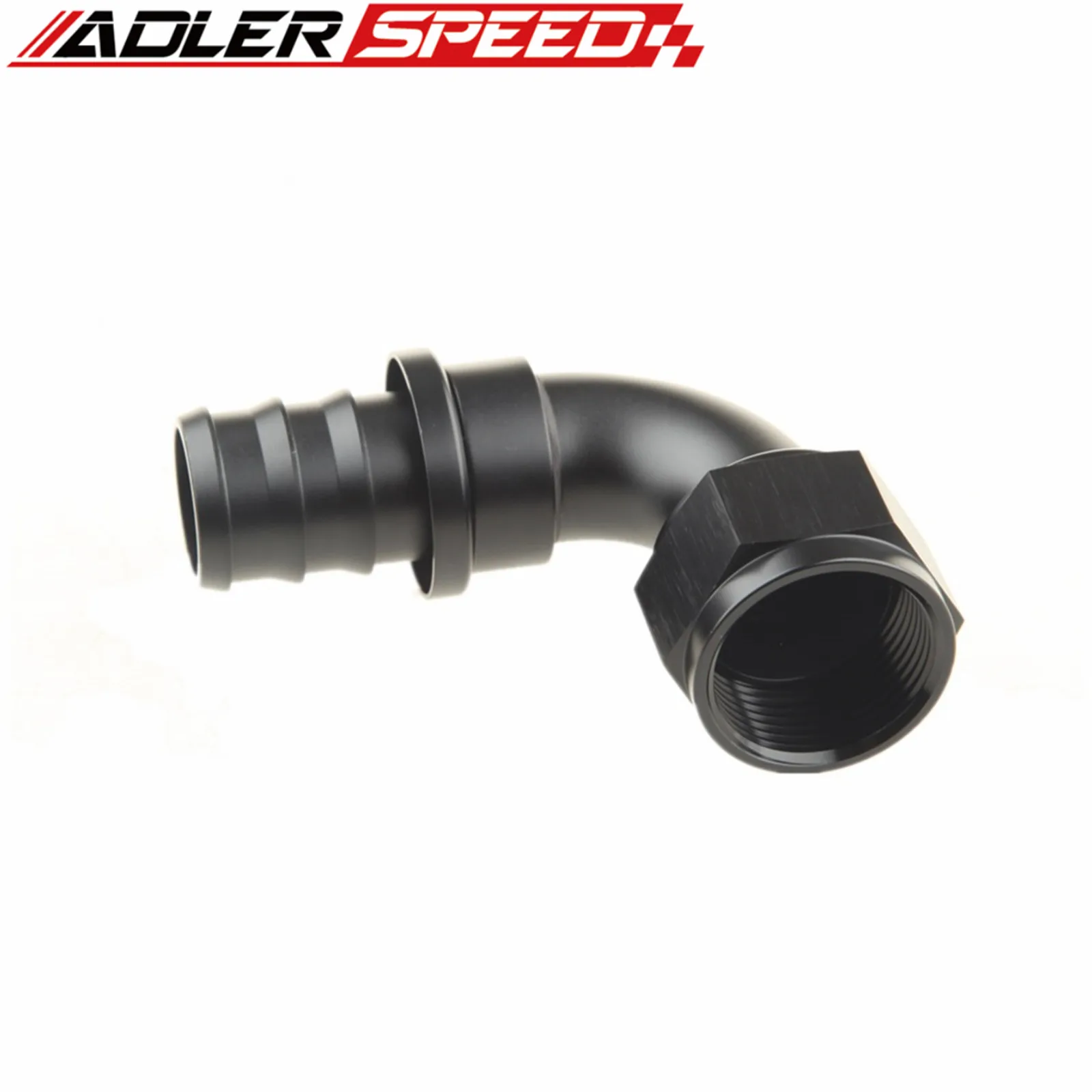 Universal AN16 -16 AN Straight 0/45/90 Deg Fuel Push-on Lock Hose Fitting Adapter Aluminum Black