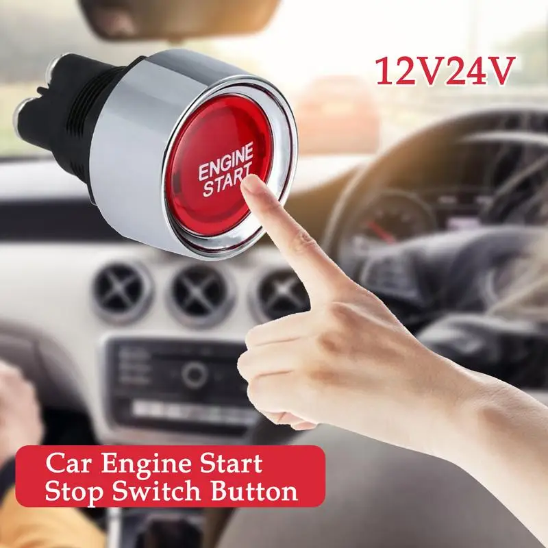 12V24V 50A Car Keyless Start Button Engine Start Push Button Ignition Starter Car Engine Start Button Auto Accessories