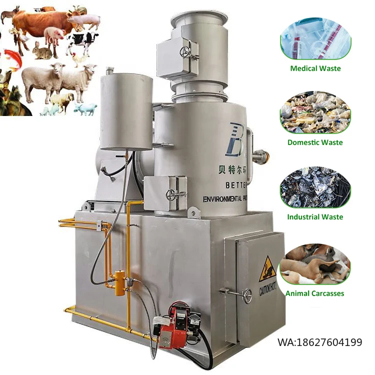 Smokeless Waste Incinerator Pet Cremation Ovens Pet Cremation Furnace Incinerator for Farm Pet Clinic