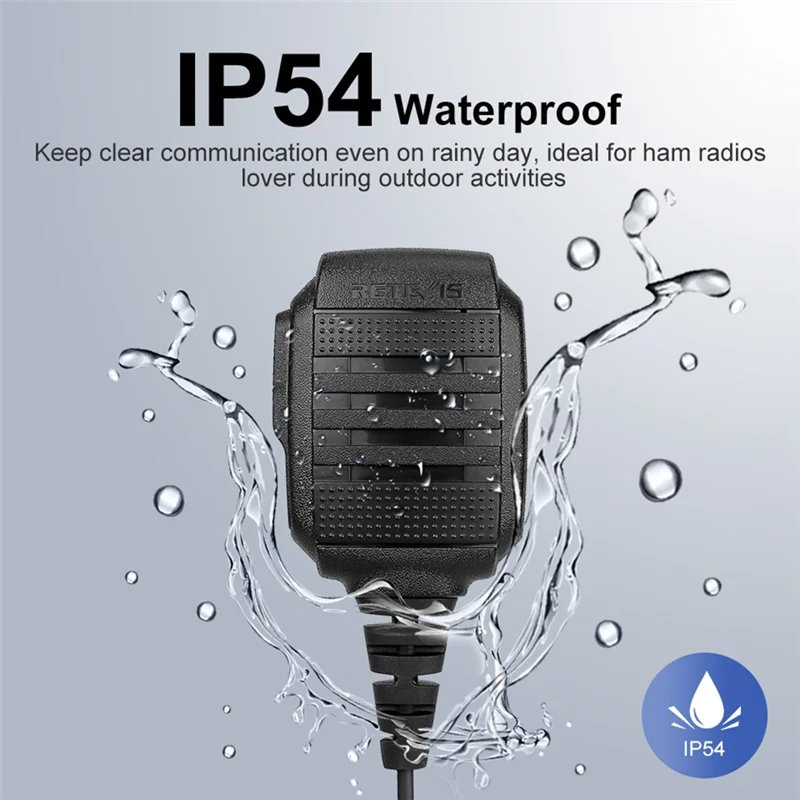 A40Z-RETEVIS Microphone Walkie Talkie Talkie Tangent Mic Shoulder Speaker PTT For Baofeng UV-5R UV82 RT622 (2 PCS)