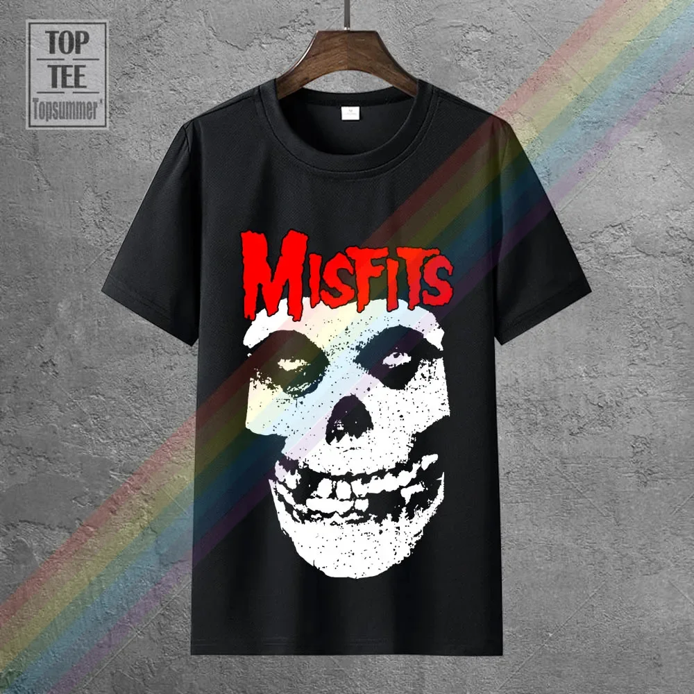 Licensed Official Red Skull Logo Misfits T Shirt New Adult Black Impact Im Mis05