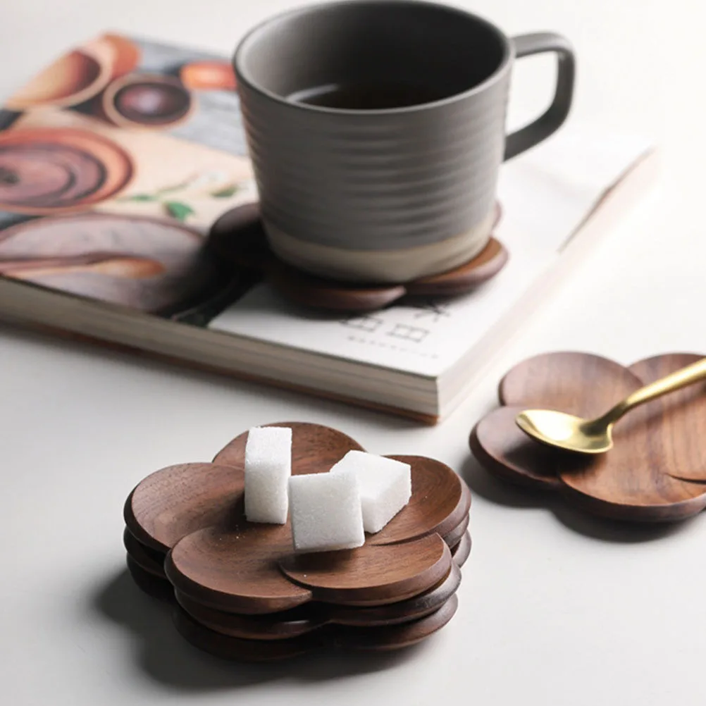 

1Pcs Wooden Flower Coaster Heat Insulation Cup Mat Tea Cups Dining Table Protective Pad Glass Mug Tumbler Holder