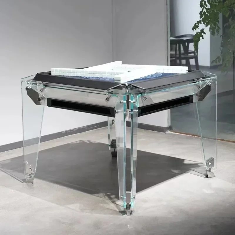 AAItalian Light Luxury Glass Mahjong Table High-end Household Automatic Silent Electric Mahjong Machine