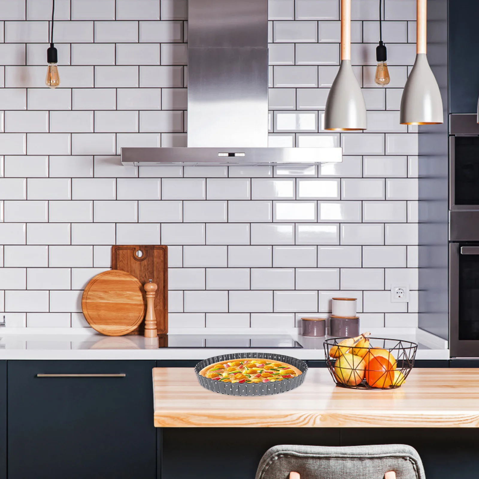 

Non-Stick Carbon Steel Pizza Tart Pan 8 Inch Removable Bottom Baking Mold For Cheesecake Muffin Quiche Cake Bakeware