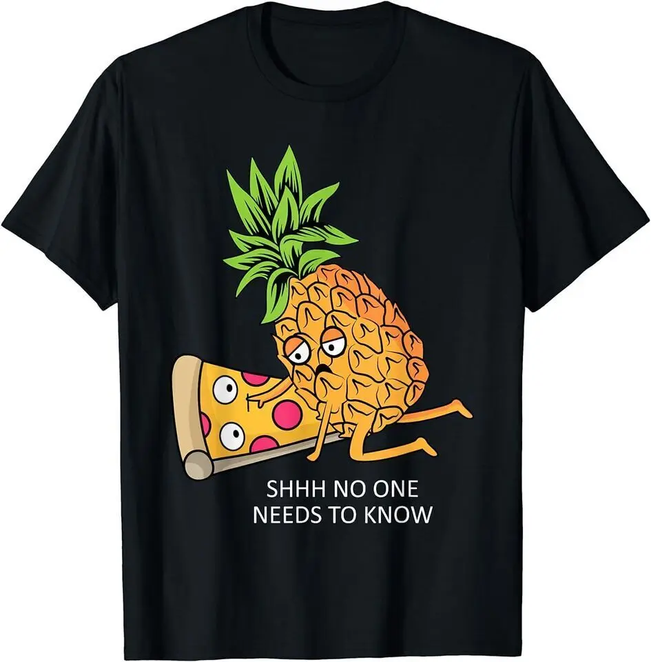 New Pineapple Belongs on Pizza Lover Funny Food Pun Unisex T-Shirt Funny S-5XL