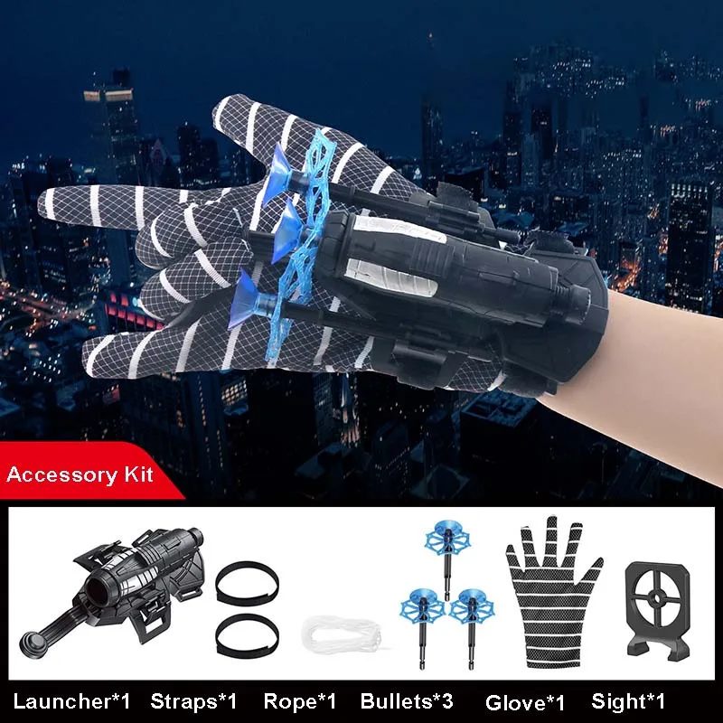 Halloween Avengers Spider-Man Web-Shooter-Handschuhe, Superheld-Projektilwerfer, springende Handschuhe, Geburtstagsgeschenke, Karneval, Spiel-Requisite