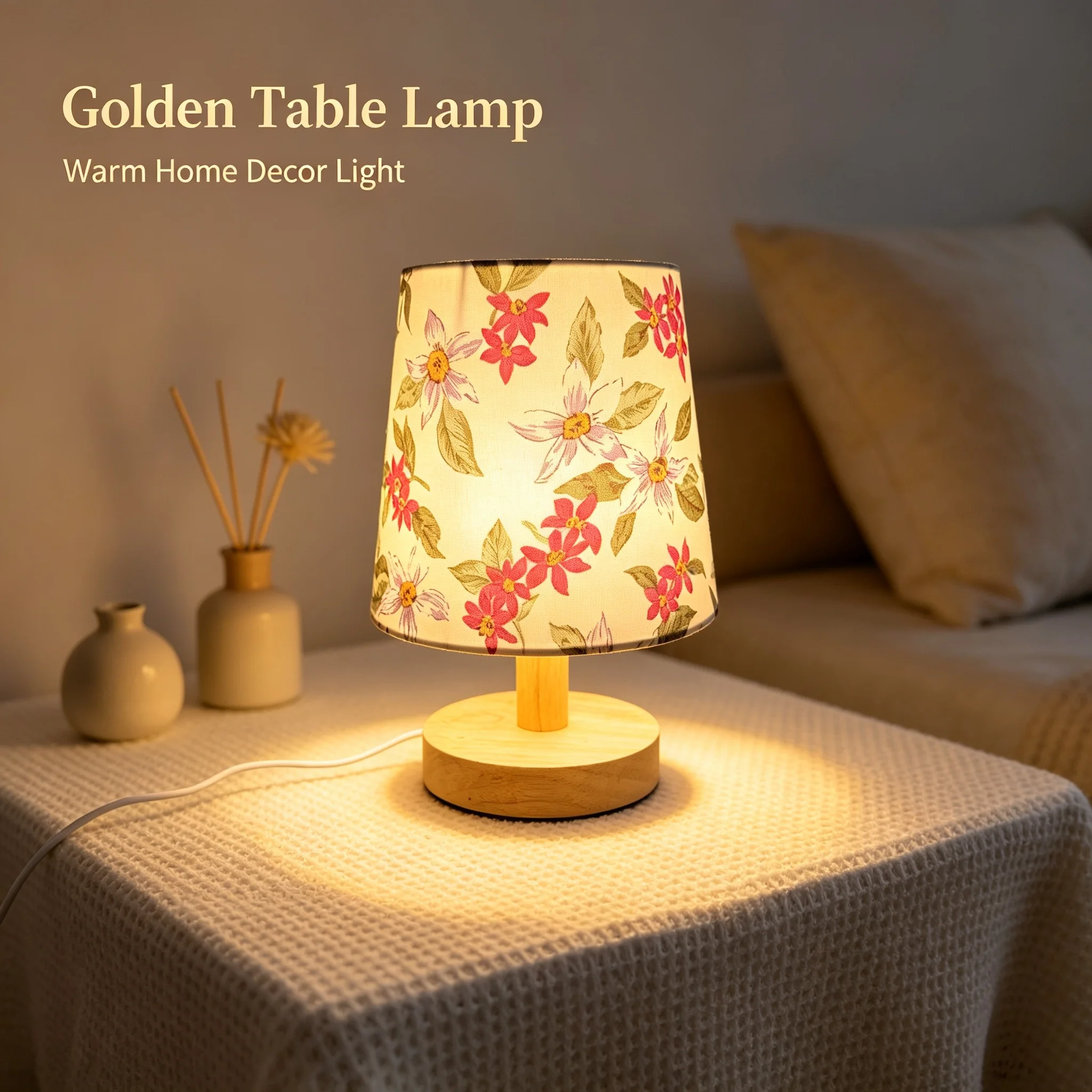 ￼ Table Lamp Bedside Lamp Chinese Bedroom Living Room Warm Simple Solid Wood Led Table Lamp