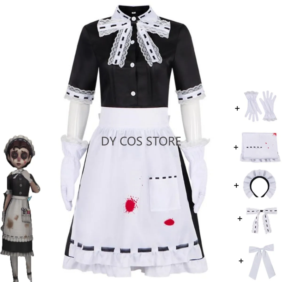 

Game Identity Ⅴ Emily Dyer Doctor Cosplay Costume Lydia Jones Banquet Maid Maid Dress Apron Uniform Woman Cute Halloween Suit