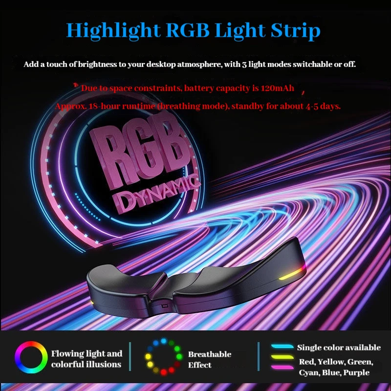 IFYOO RGB Lighting Ergonomic Wrist Rest Movable Wrist Support For Gaming Keyboard Mouse Office Desktop Gamers Office Workers